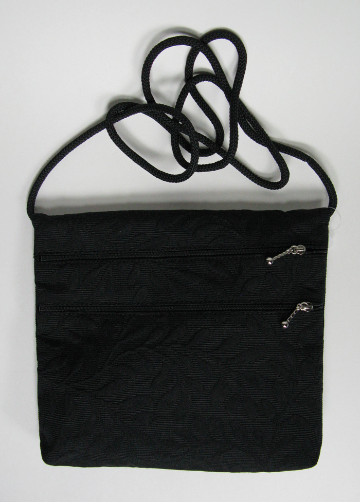 2-Zip Tapestry Bag - 7.5 x10x2 Black